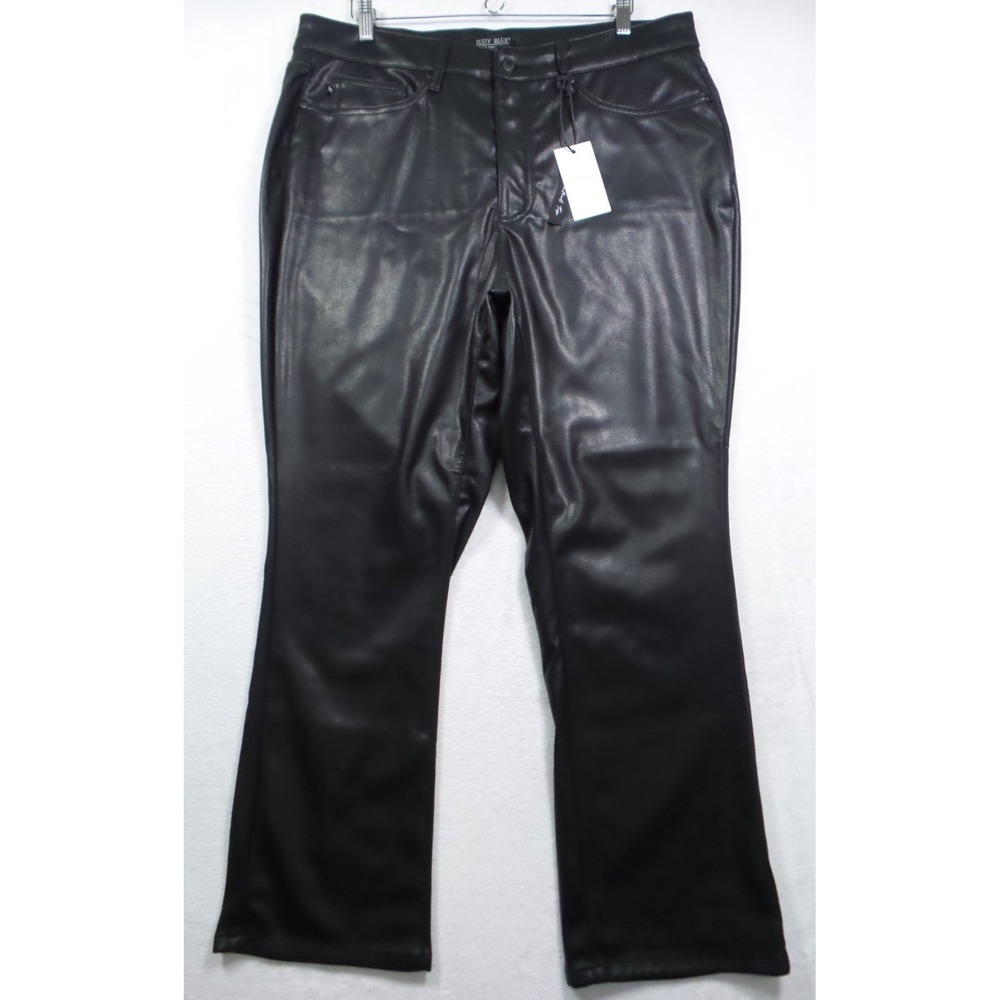 Judy Blue Pants Womens Size 18W Black High Rise Straight Leg Faux Leather NWT